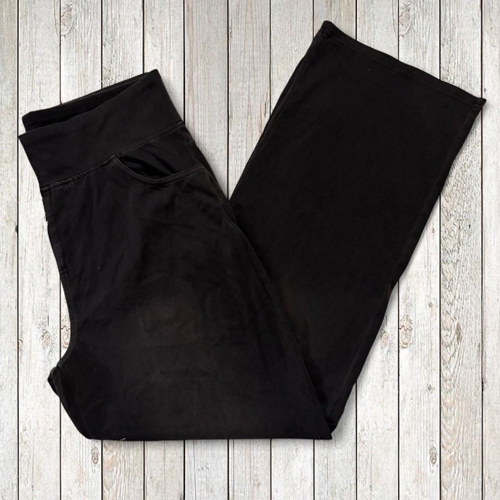 Black Bootcut Yoga Pants Women's High Rise Stretch‎ Pocket Leggings Size M